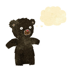 cartoon black bear with thought bubble