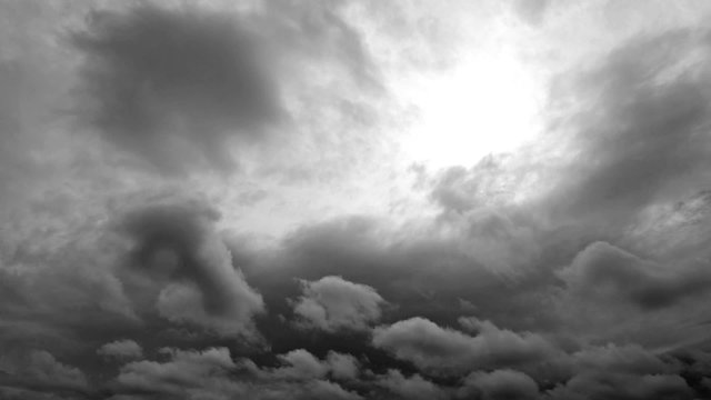 Storm clouds in black and white