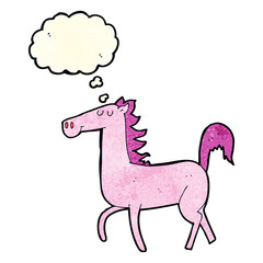 cartoon horse with thought bubble
