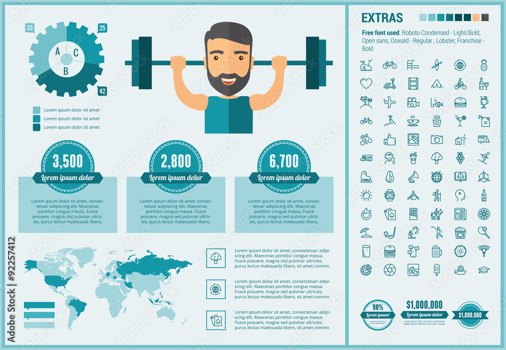 Poster Lifestyle flat design Infographic Template