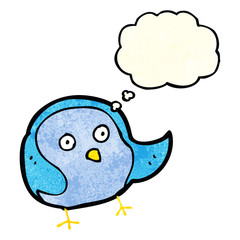cartoon bird with thought bubble