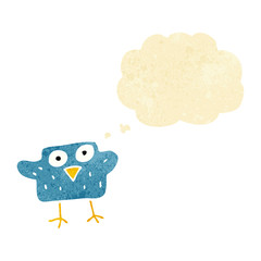 cartoon bird with thought bubble