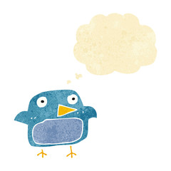 cartoon bluebird with thought bubble