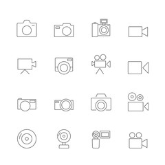 camera icons set