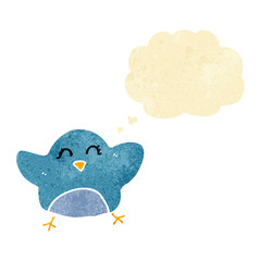 cartoon bird with thought bubble