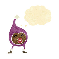 cartoon funny creature with thought bubble