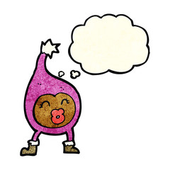 cartoon funny creature with thought bubble