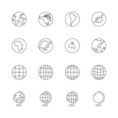 globe icons set - 92258037