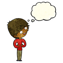 cartoon shocked woman with thought bubble