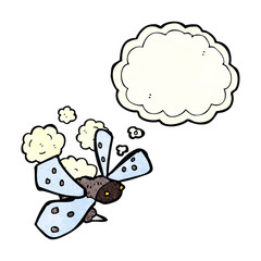 cartoon bug with thought bubble