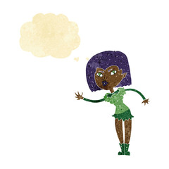 cartoon vampire girl with thought bubble