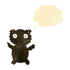cartoon black bear with thought bubble