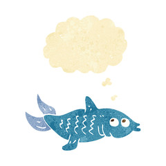 Fototapeta premium cartoon fish with thought bubble