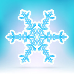 Abstract Snowflake Symbol with Ice Blue Background Gradient