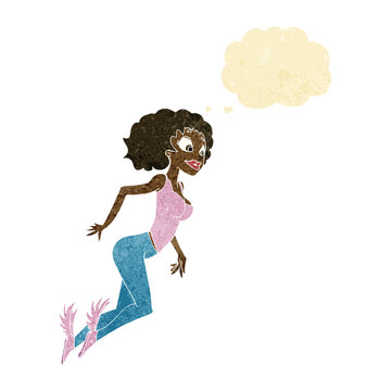 recommend clip art: cartoon flying woman with thought bubble