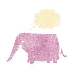 cartoon funny elephant with thought bubble