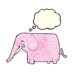 cartoon funny elephant with thought bubble