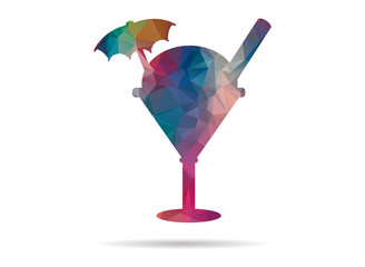 low poly colorful frosted glass icon