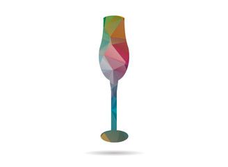 low poly colorful glass icon