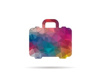 low poly colorful icon briefcase