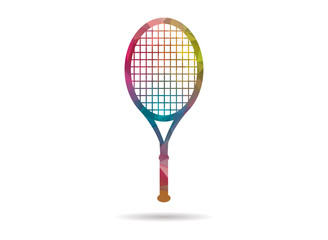 low poly colorful icon racket