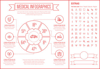 Medical Line Design Infographic Template