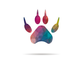 Obraz premium low poly footprint colorful icon