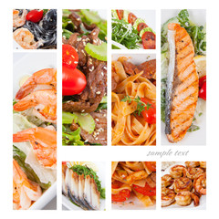 Photo Collage of dishes for restaurant food menu