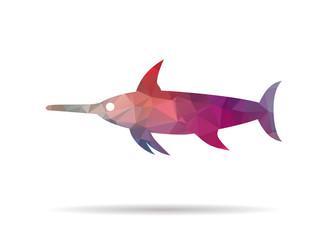 low poly icon swordfish