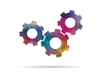 low poly nuts colorful icon