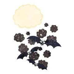 Schilderijen op glas cartoon vampire bats with thought bubble © lineartestpilot