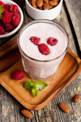 healthy berry smoothies with oatmeal, vertical