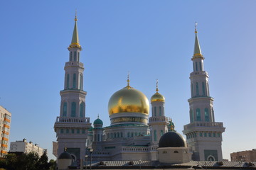 Moscow, Russia - September 26, 2015: The largest and highest in Europe Muslim mosque