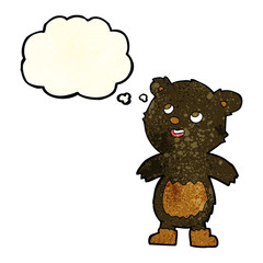 cartoon black bear with thought bubble