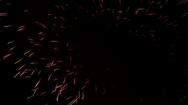 Huge Circles Of Fantastic Fireworks Explode In The Evening Sky