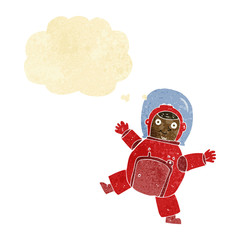 cartoon astronaut with thought bubble
