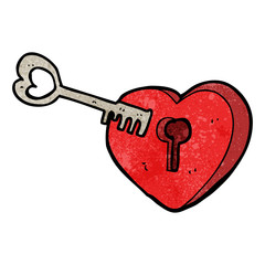 cartoon heart with keyhole