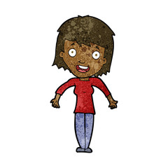 cartoon woman shrugging shoulders