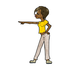 cartoon woman pointing