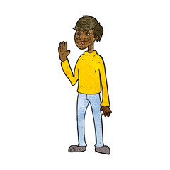 cartoon waving man