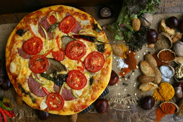 пицца со специями.