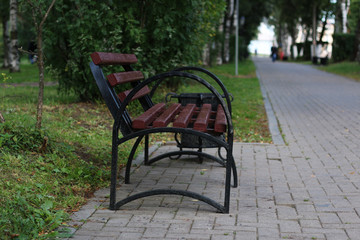 Fototapeta na wymiar bench forged close
