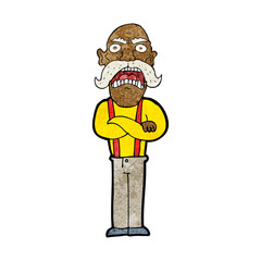 cartoon shocked old man