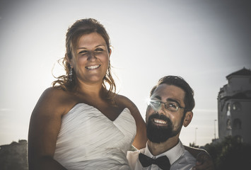 Wedding day at sea and in the forest