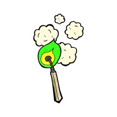 cartoon burning match