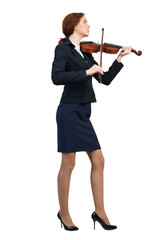 Businesswoman playing violin © adam121
