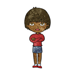 cartoon woman with crossed arms