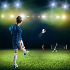 Naklejka premium Young football champion