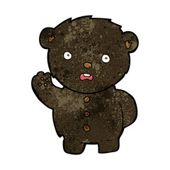 cartoon unhappy black teddy bear