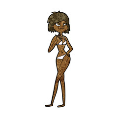 cartoon woman in bikini